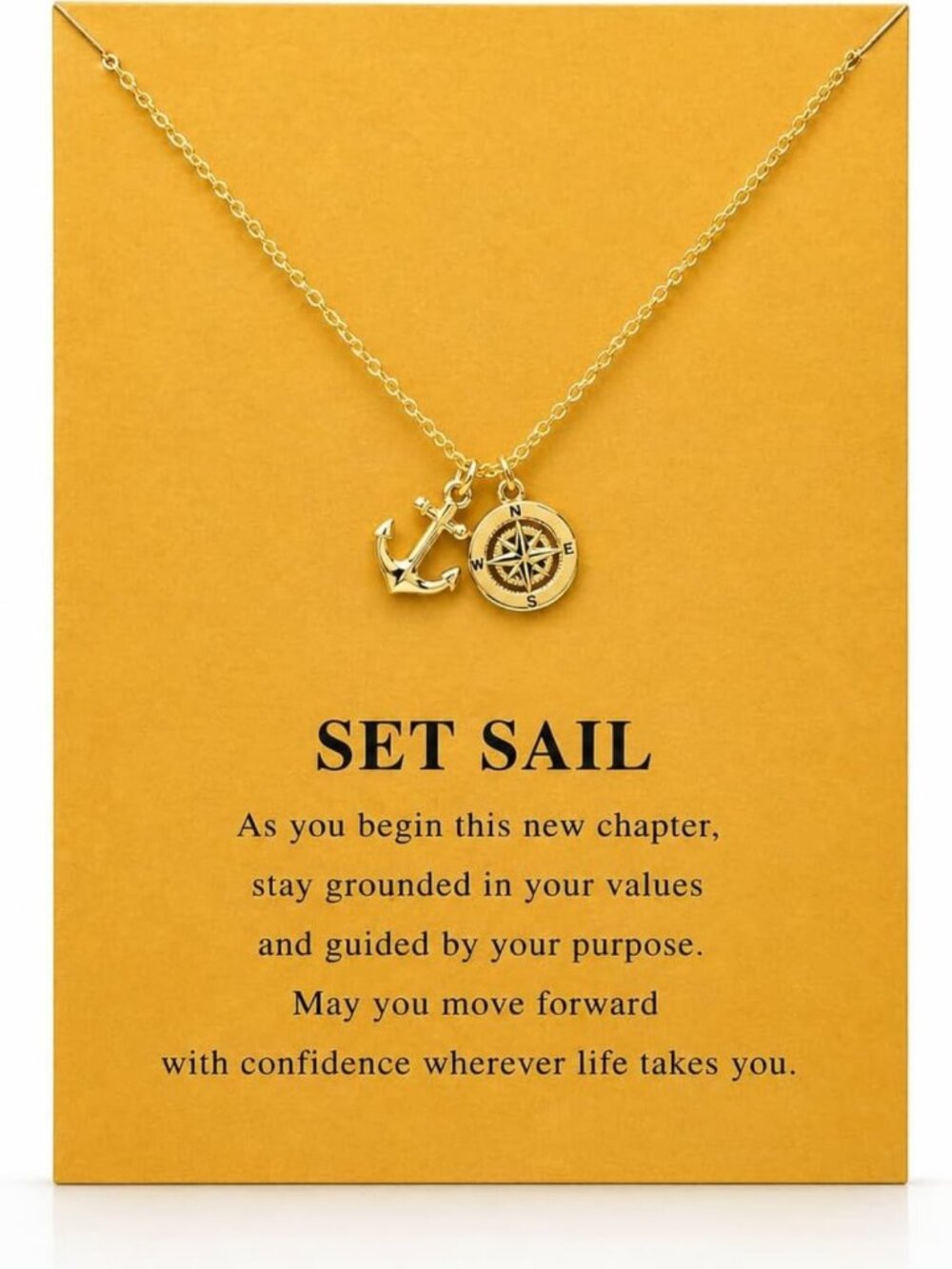 Dainty 18K Gold Plated Compass World Map Pendant Necklace - Perfect Graduation
